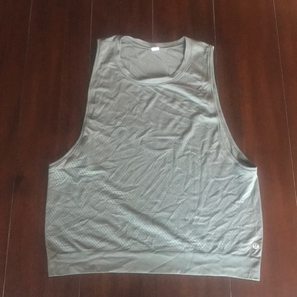 Olive laser cut lulu lemon tank top